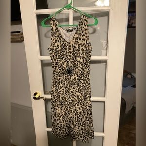 LENNIE FOR NINA LEONARD animal print dress in size medium. NWOT. Black & tan